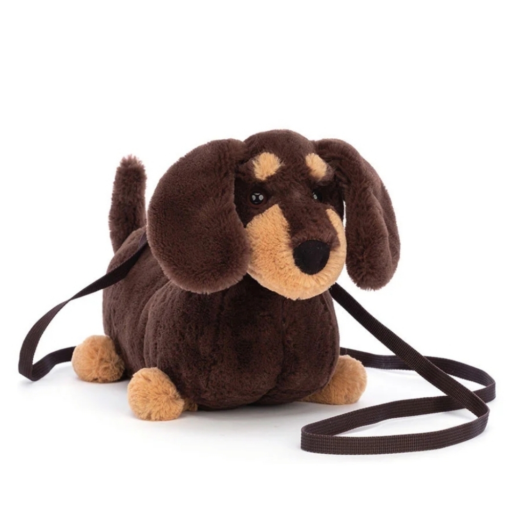 Jellycat Otto Sausage Dog Bag 6.3x3x8.7" Crossbody Strap 46" BNWT Authentic
